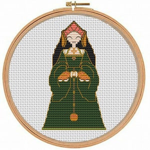 Catharina van Aragon, Cross Stitch Patroon, Koning Henry VIII, Tudor Queen, Britse Royalty, Historische Jurk, Geschiedenis Cadeau, Decor van het huis, Tudor