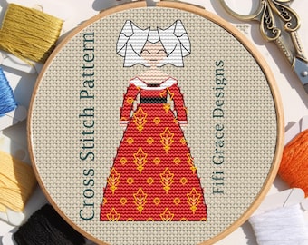 Medieval Costume Cross Stitch Pattern PDF