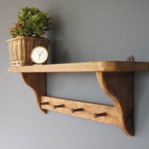Shaker Peg Shelf/Handmade/ Sustainable Wood/Country Living/Cottage Styling/Bespoke Orders Taken/