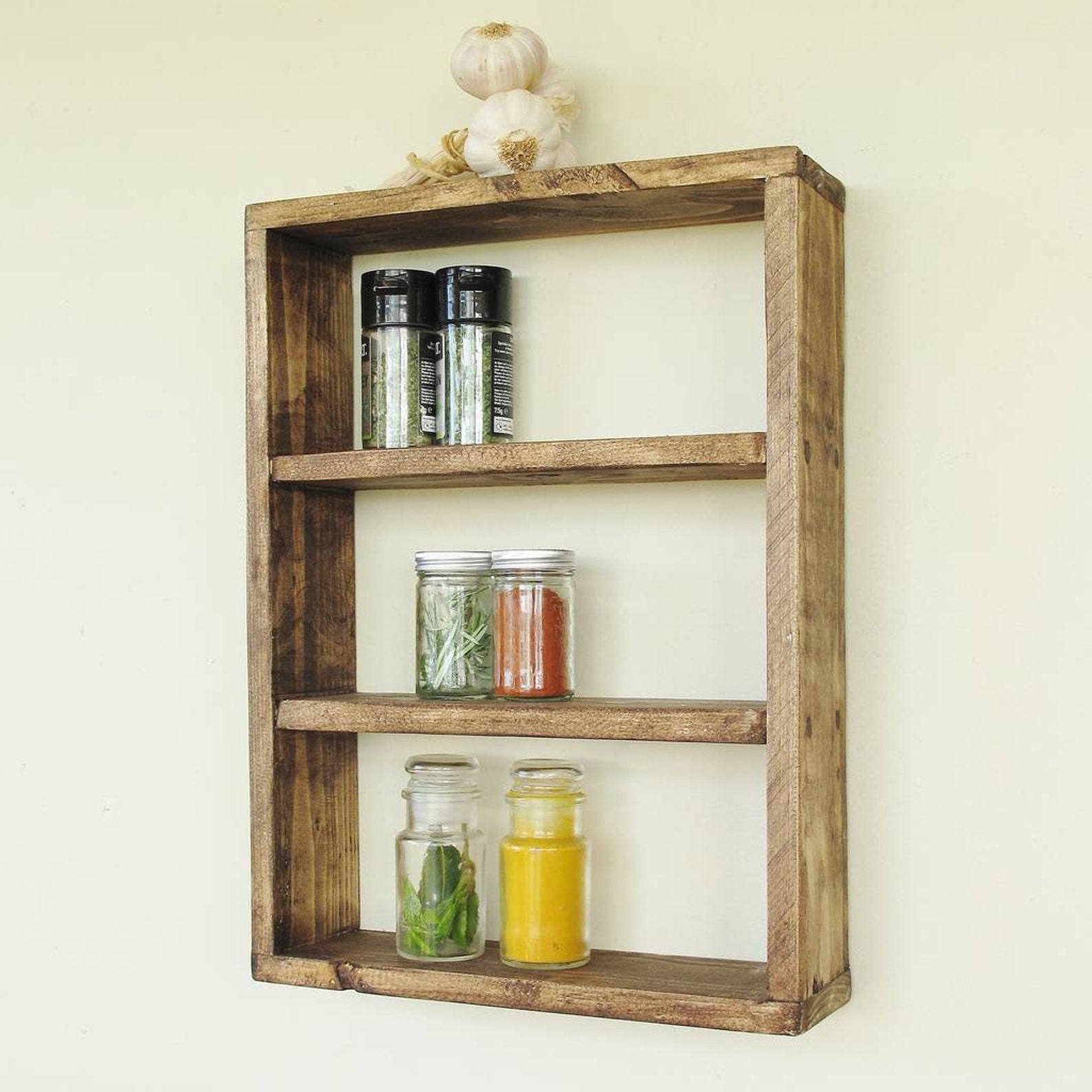Reclaimed Rustic Kitchen Spice Racktable Top or Wall Mounted - Etsy