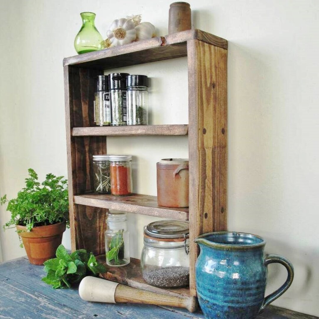Reclaimed Rustic Kitchen Spice Racktable Top or Wall Mounted - Etsy