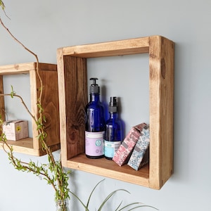 Country Style Wooden Box Shelf, Bathroom Shelving/Display Shelf