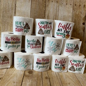 Christmas toilet paper, gag gift, white elephant