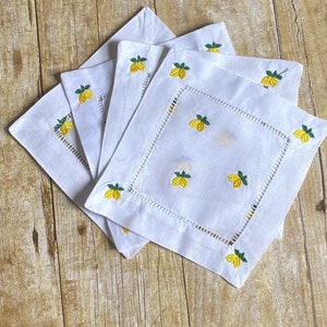Lemon Cocktail Napkins Set of 6