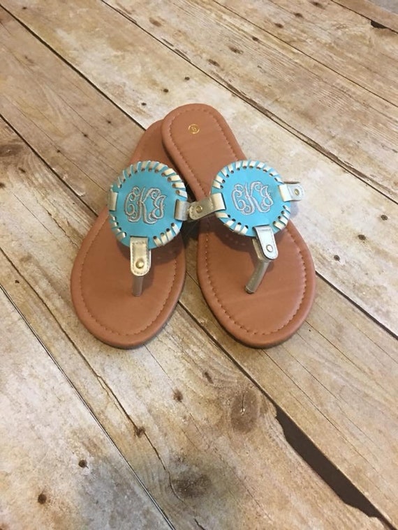 SALE Womens Monogrammed Sandals Etsy Ireland