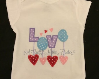 Love applique shirt