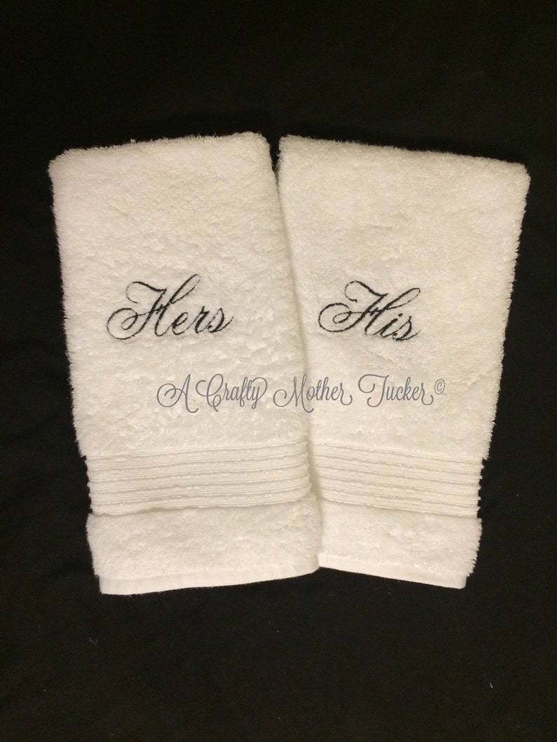 His and Hers Bathroom Hand Towels Etsy