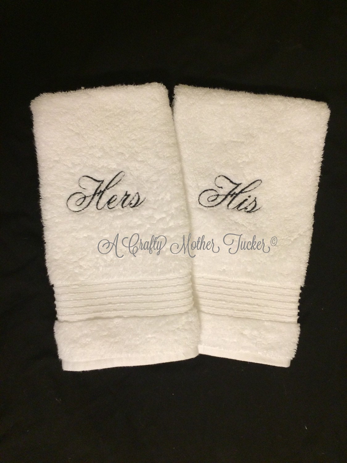 His and Hers Bathroom Hand Towels Etsy