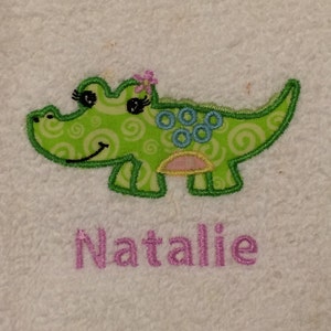 Girl alligator hand towel- set of 2
