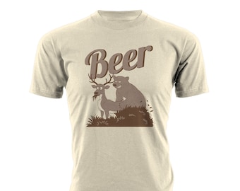 Beer Bear and Deer T-Shirt, Funny Unisex Tee