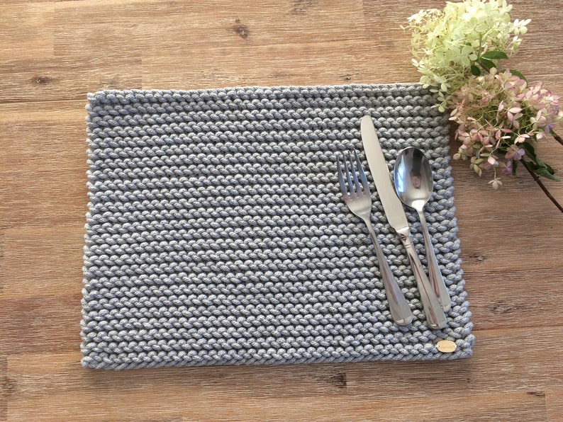 Placemats Set of 4 Knitted Cotton placemats Table mats Ecru Etsy