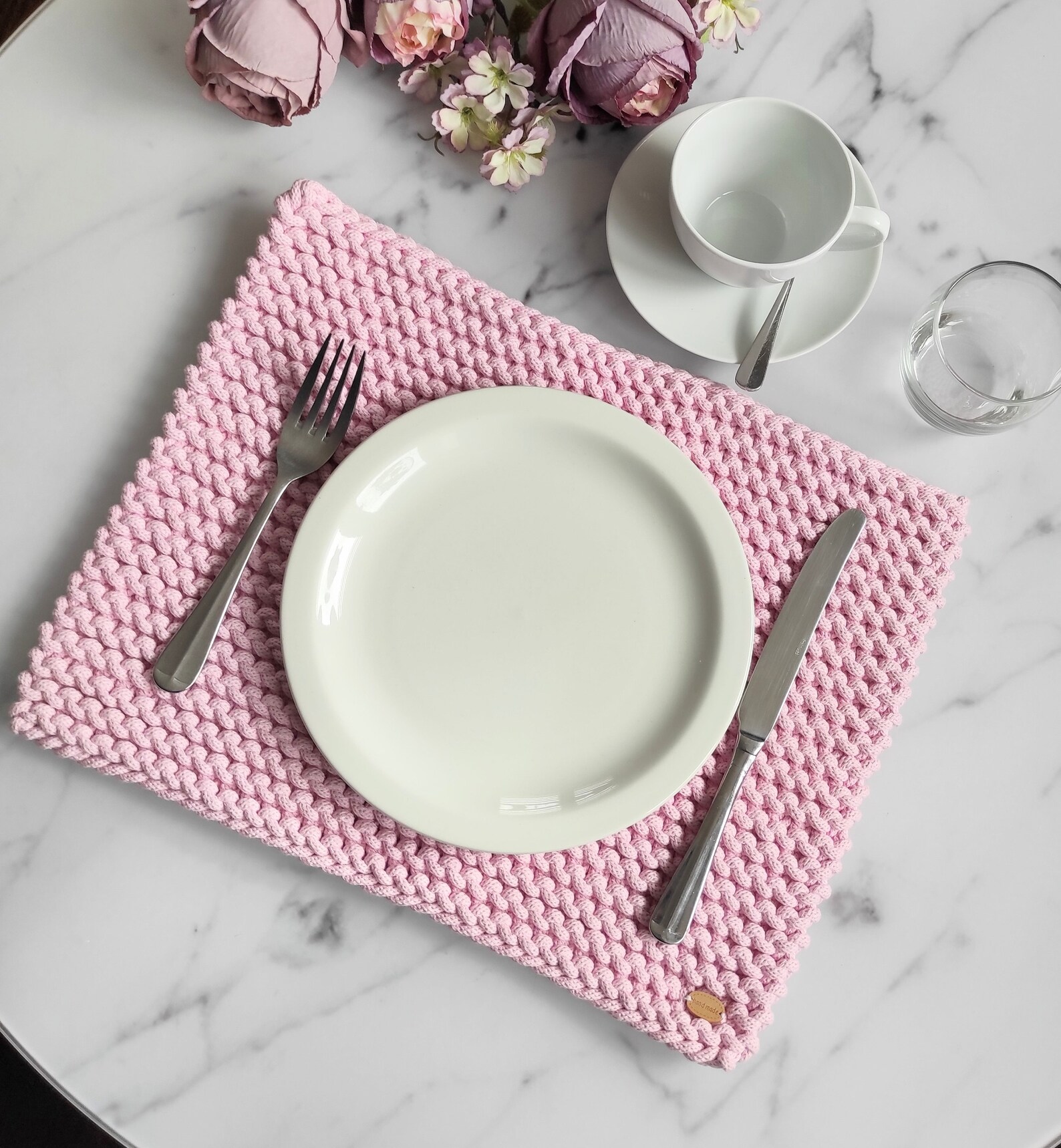 Placemat KNITTING PATTERN Cotton Table Mat Pdf Modern Etsy