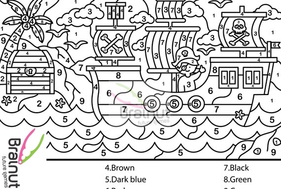 color-by-numbers-pirate-ship-color-pages-color-by-number-color-etsy-finland