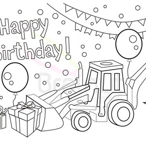 Páginas para colorear de cumpleaños / Amor / Páginas para colorear de feliz cumpleaños / Páginas para colorear de tractores / Páginas para colorear para adultos / Tarjeta de cumpleaños para niños / 333