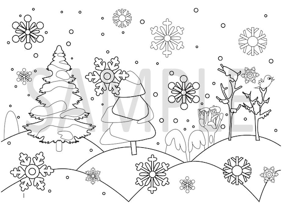 Winter coloring pages snow flakes winter Color Pages Snow