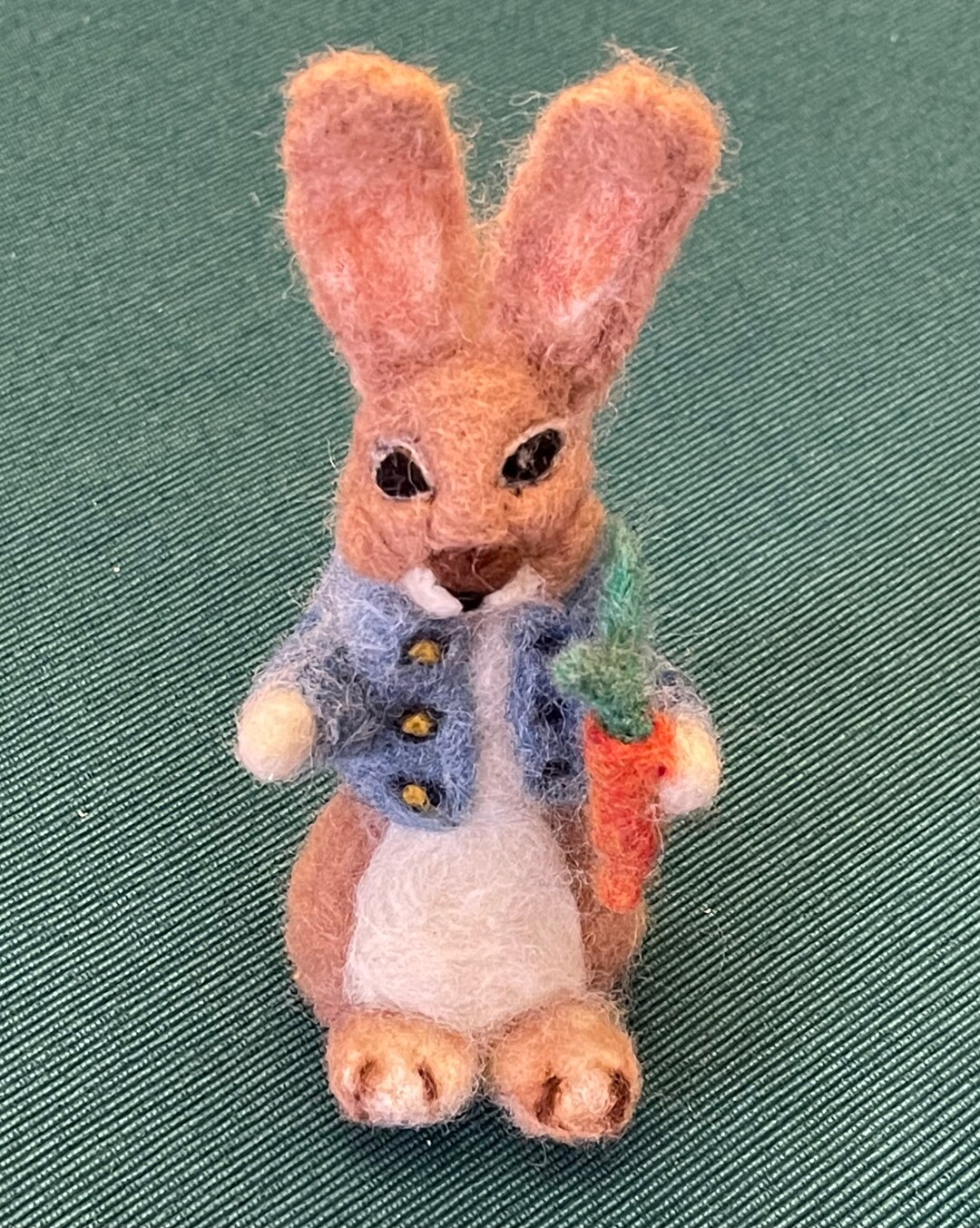 Needlefilter Peter Rabbit Handmade Needle-felted Peter Rabbit Wool Bunny Figure, USA MADE, OOAK ...