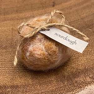 Handmade Needle Felted Sourdough Bread Boule, Loaf, Wool Ornament, Christmas or Any Day, NEW