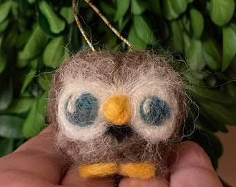 Handmade Needle-felted Wool Owl,  USA MADE