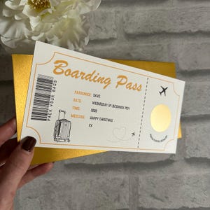 Carte d'embarquement à gratter, billet pour les fêtes, carte d'embarquement surprise, à gratter, n'importe quelle destination, cadeau de Noël ou d'anniversaire