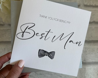 Packs of Cards - Male Wedding Attendants Thank you cards - Thank you for being my Best Man, Groomsman, Page Boy, Usher