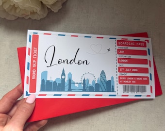 London Boarding pass printed and personalised