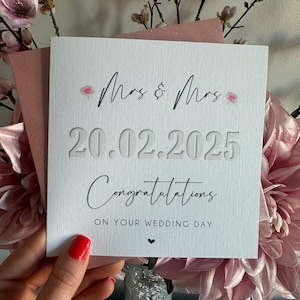 Carte de félicitations pour le jour du mariage de Mme et Mme, mariage de même sexe, carte de mariage gay, deux mariées
