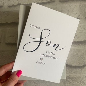 To our/my Son on your wedding day card personalised with date