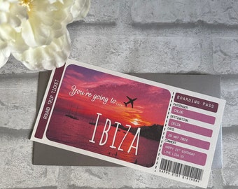 Ibiza – Gedrucktes Bordkartenticket – personalisiert