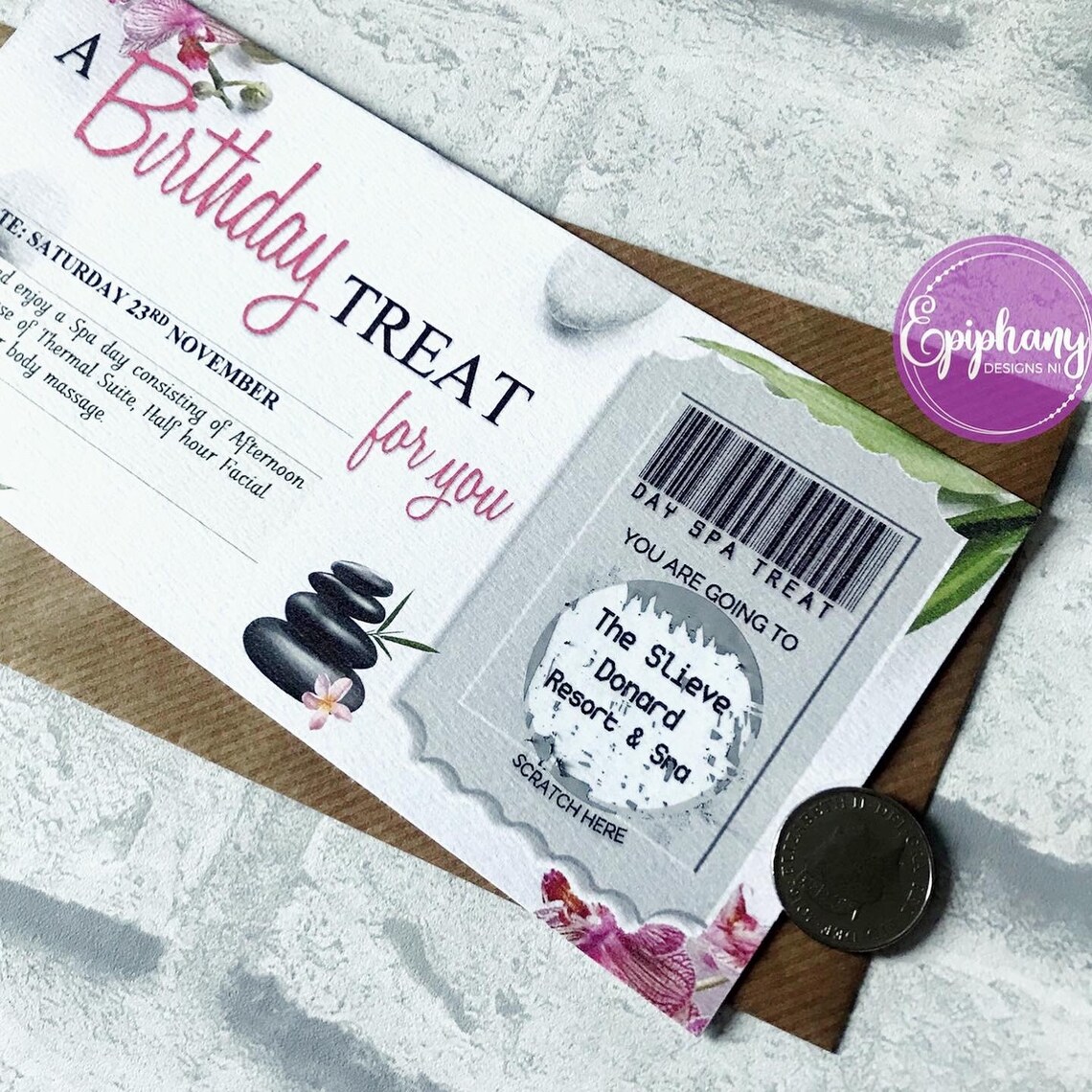 Personalised Scratch Card Voucher spa Break Weekend Away A Etsy Canada