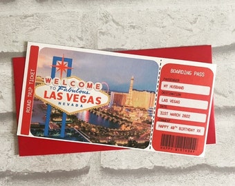 Printed Boarding Pass Ticket - personalised, Las Vegas