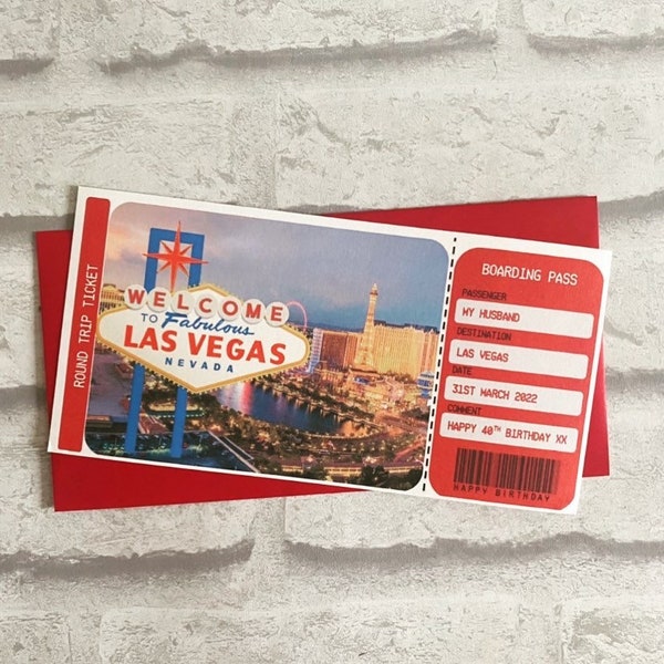 Boleto de tarjeta de embarque impreso - personalizado, Las Vegas