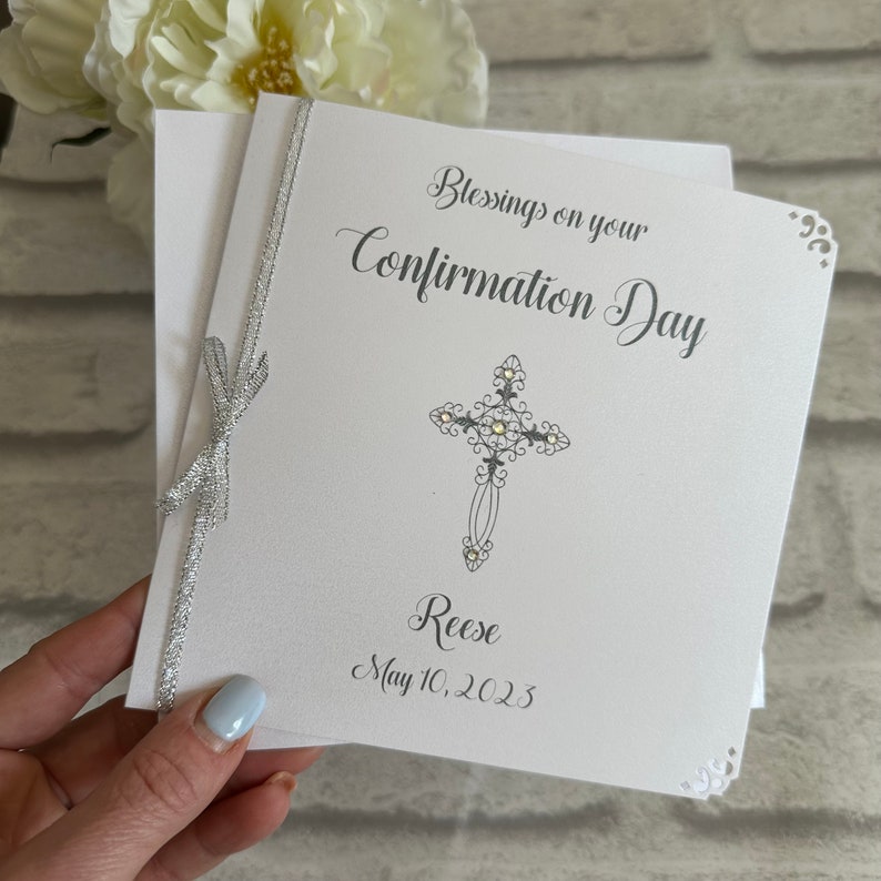 Luxury Communion or Confirmation Congratulations Card Personalised image 7