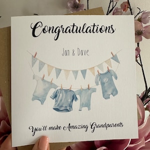 Carte de félicitations aux nouveaux grands-parents, à l'occasion de la naissance de votre petit-enfant, petit-fils, petite-fille