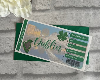 Printed Boarding Pass Ticket - personalised, Dublin, Ireland