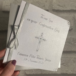 Luxury Communion or Confirmation Congratulations Card Personalised image 8