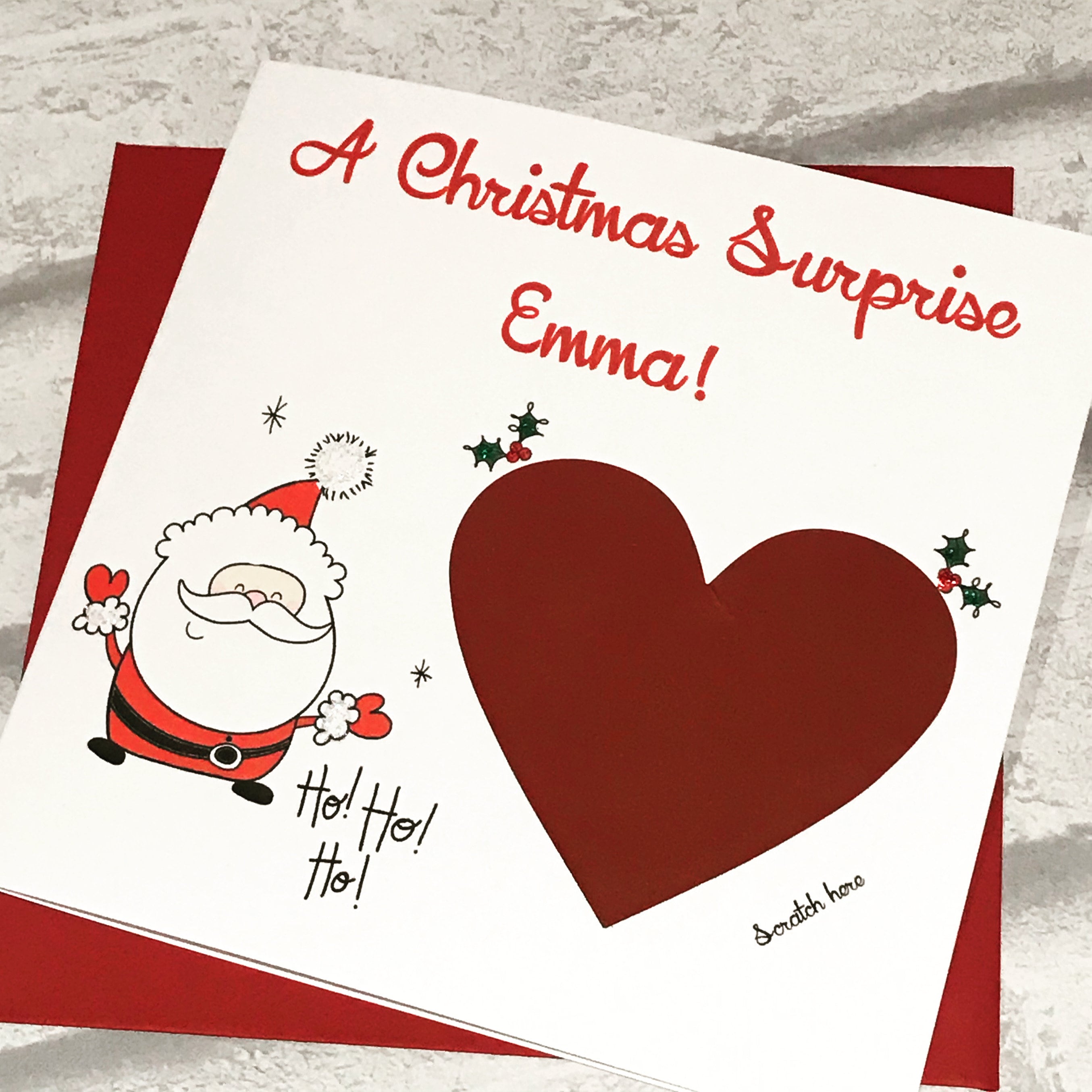 Personalised Christmas Card Scratch To Reveal Present Etsy