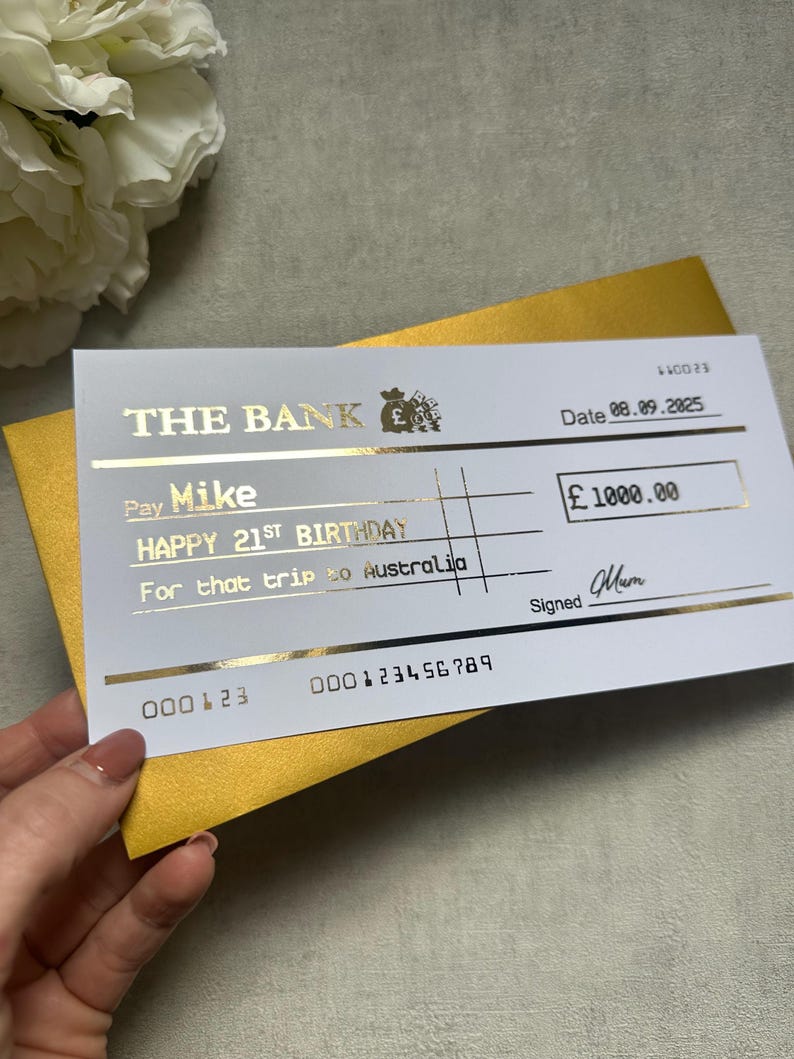 Novelty Cheque, Personalised Cheque for Gifting, Money Gift, Birthday ...
