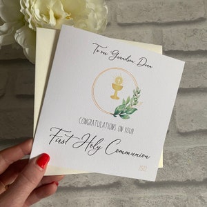 Holy Communion or Confirmation Congratulations card Personalised