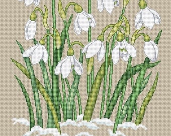 snowdrops cross stitch chart