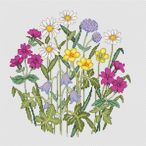 kruissteekkaart wilde bloemen