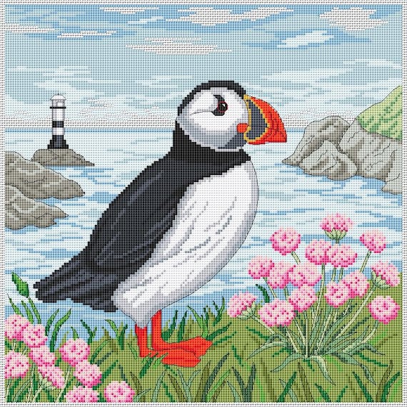 Puffin Cross Stitch Chart | Etsy