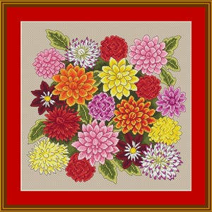 dahlia cross stitch chart
