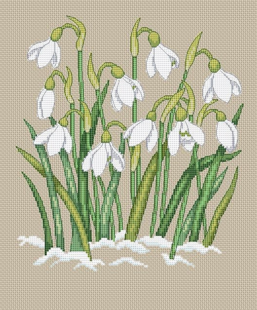 Snowdrops Cross Stitch Chart - Etsy