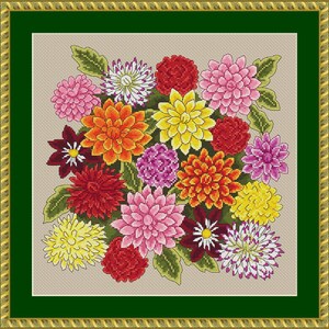 dahlia cross stitch chart
