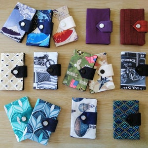 Porte-feuille carte de crédit / Etui cartes de visite ou de cantine / manches de carte de crédit ou réduction CB, cadeau homme ou femme