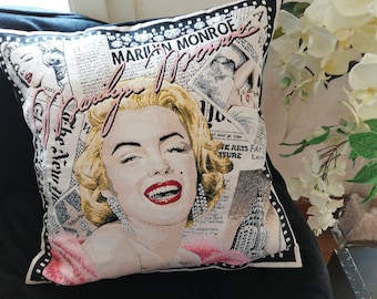 Taie d'oreiller Marilyn Monroe, 50x50cm, décoration d'intérieur, enveloppe de coussin décorative, décor vintage, seventies, déco de cinéma