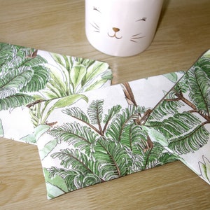 Estojo plano "Folhas tropicais" / Bolsa de maquiagem / Acessórios para bolsa / Presente para ela / estojo com zíper / Floresta e vegetação