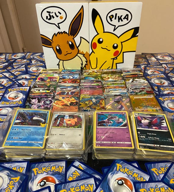 Pokemon Trading Cards with Free Ex Or Full Art, Assorted - 50