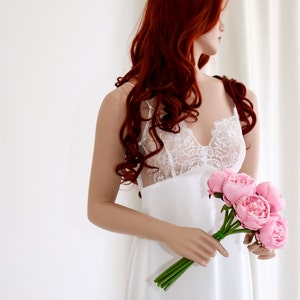 Silk Bridal Camisole Nightgown, Babydoll Cami, Silk Lingerie, Bridal Shower Gift image 2