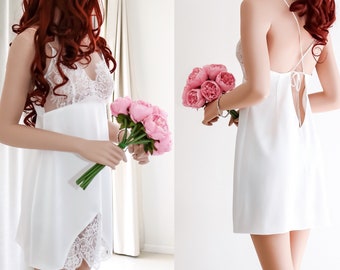 Silk Bridal Camisole Nightgown, Babydoll Cami, Silk Lingerie, Bridal Shower Gift
